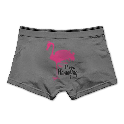 Funny Caps Men's Summer Flamingo Underwear Fashion Boxer Briefs Cotton Stretch Low Rise Trunks X-Large