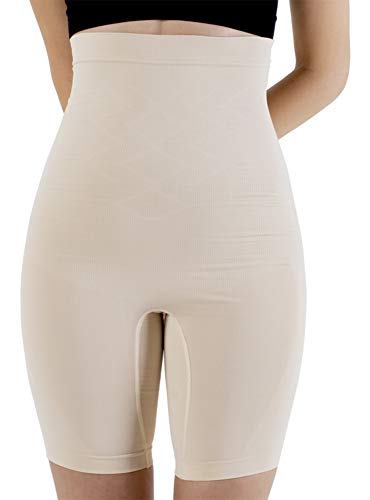 UnsichtBra Pantalone comprimente Super Modellante, a Vita Alta e a Gamba Lunga per Donna (SW_0600) (XL (48-54), Beige)