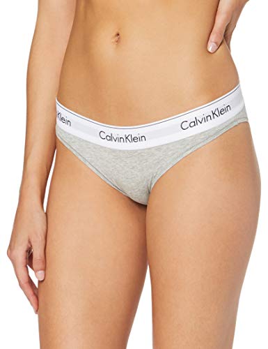 Calvin Klein Damen Slip MODERN COTTON - BIKINI, Gr. 42 (Herstellergröße: XL), Grau (GREY HEATHER 020)