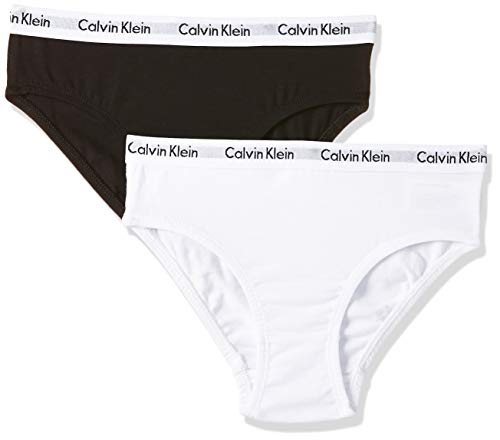 Calvin Klein, Mutande bambine e ragazze, Bianco (White/Black 908), 8-10 Anni (Taglia Produttore: M)