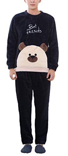 LLSS Abbigliamento da Notte da Donna Confortevole Flanella Morbida Basic Homewear Pigiama Marchi di Moda Inverno Manica Lunga Girocollo Addensare Caldo Modello di Cartone Anim