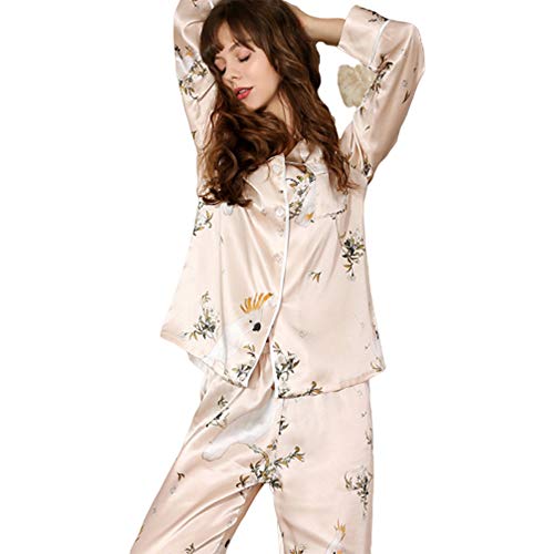 Pigiami Due Pezzi da Donna Semplice Ed Elegante Materiale di Seta di Alta qualità Tre Colori Disponibili Abito a Due Pezzi Liscio E Delicato Morbido Pelle-Amichevole