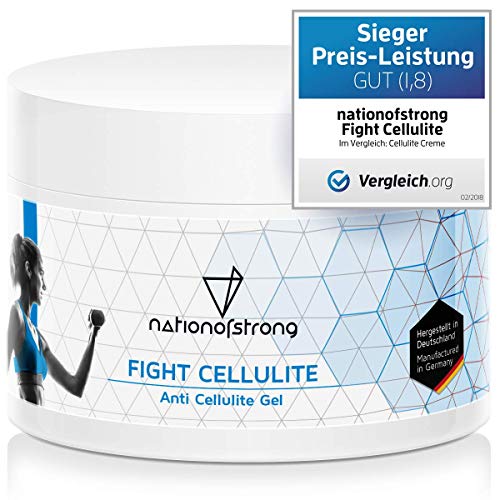 Fight Cellulite - 225ml crema anticellulite - gel anticellulite professionale e forte - prodotto in Germania - crema anticellulite rassodante e fortemente riscaldante per gambe, glutei, cosce