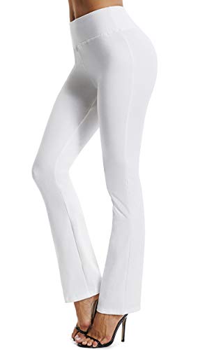 FITTOO Pantaloni Yoga Donna Yoga Pants Larghi Eleganti Sportivo, Bianco, S