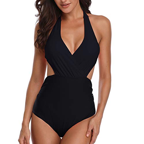 Misolin Costume da Bagno Intero Donna con Push-up