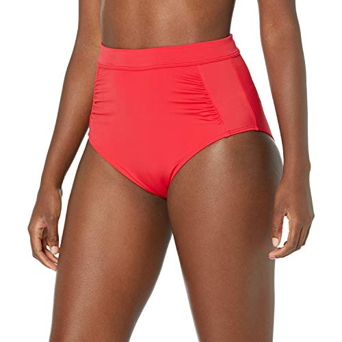 Amazon Essentials High Waist Bikini Bottoms Donna Standard, Rosso, 48