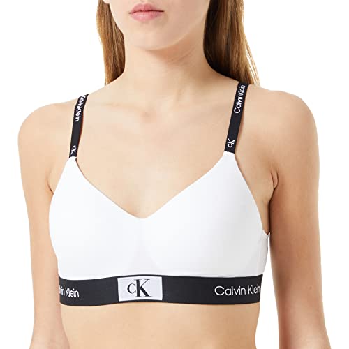 Calvin Klein Reggiseno a Bralette Donna Light Lined Coppe Morbide Preformate, Bianco (White), L