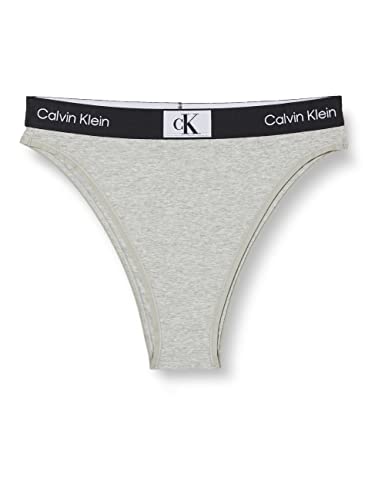 Calvin Klein Slip Brasiliana Donna High Waist Brazilian Vita Alta, Grigio (Grey Heather), XL