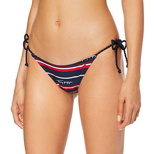 Tommy Hilfiger String Side Tie Bikini Slip, Blu (Hrtg Logo STR Navy Blazer 411), 40 (Taglia Produttore: X-Small) Donna
